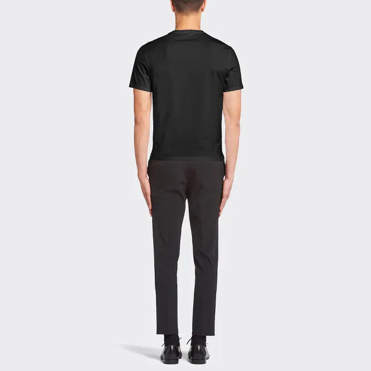 PRADA Logo embroidered Cotton T shirt-3