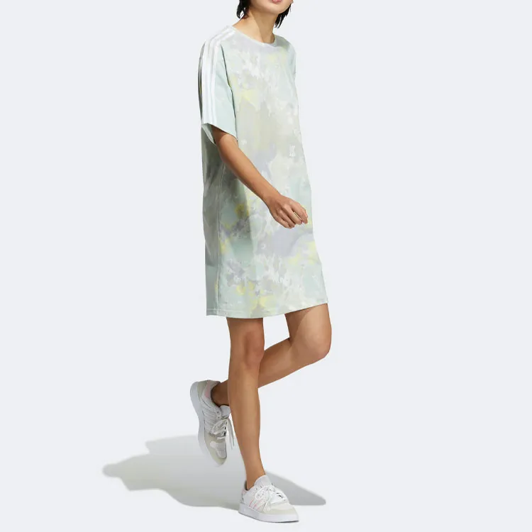 Adidas Neo Short Sleeved Dresses Women's Blue-3
