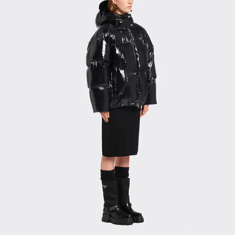 PRADA Down Jacket Coat Women's Black-3