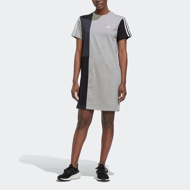 Adidas Essential Short-Sleeved Dresses Women's Gray-1