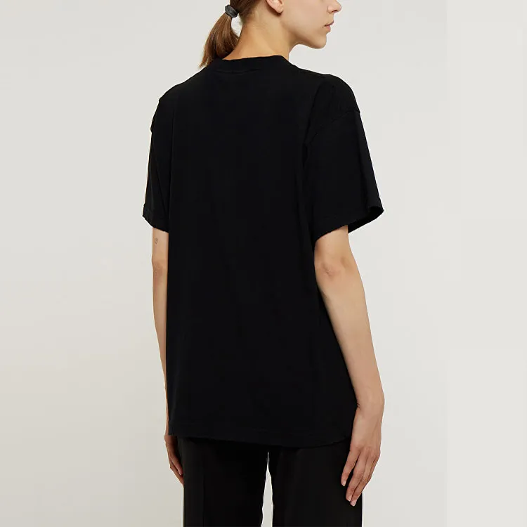 Balenciaga FW22 Drop Shoulder Sleeve T Shirt Women's Black-9