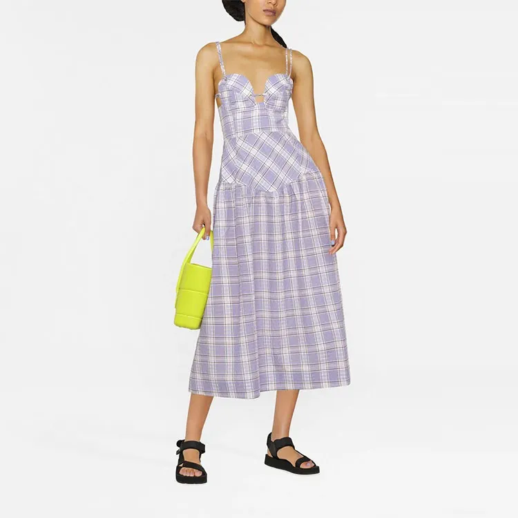GANNI Sleeveless Dresses Women's Purple-1