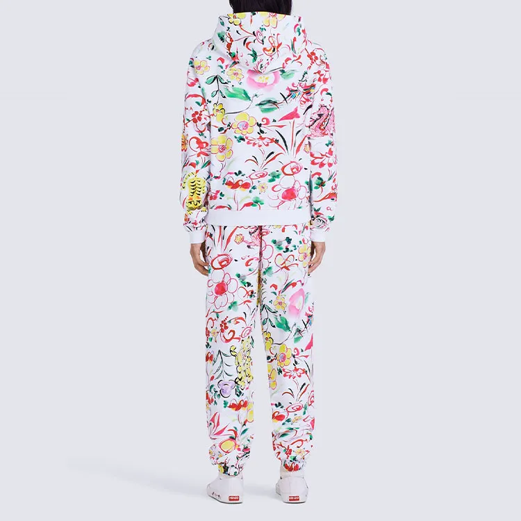 KENZO Floral print Logo patch Hoodie-3