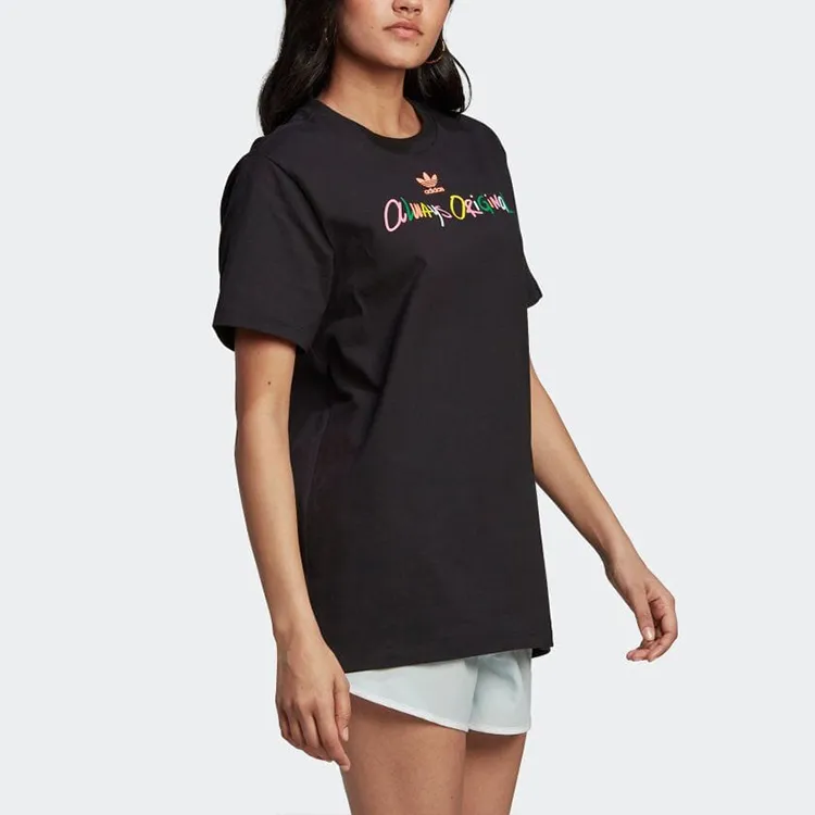 Adidas Originals Drop Shoulder Sleeve T Shirt Women's Black-3
