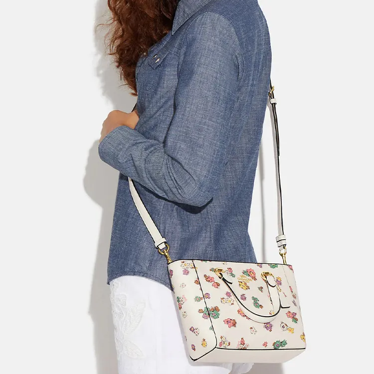 COACH Alice Coated Canvas With Smooth Leather Handbags Shoulder Bag Crossbody Bag Small Size Women's White-4