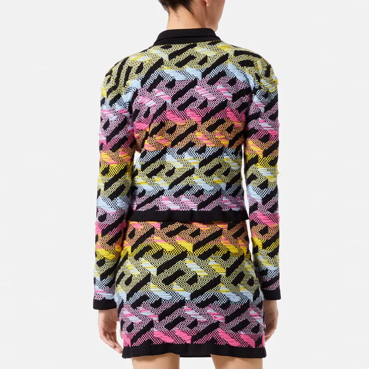 VERSACE La Greca Knit Cardigan 'Multicolor'-2