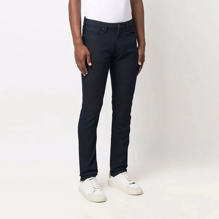 EMPORIO ARMANI Logo Plaque Straight Leg Slim Cut Trousers-3