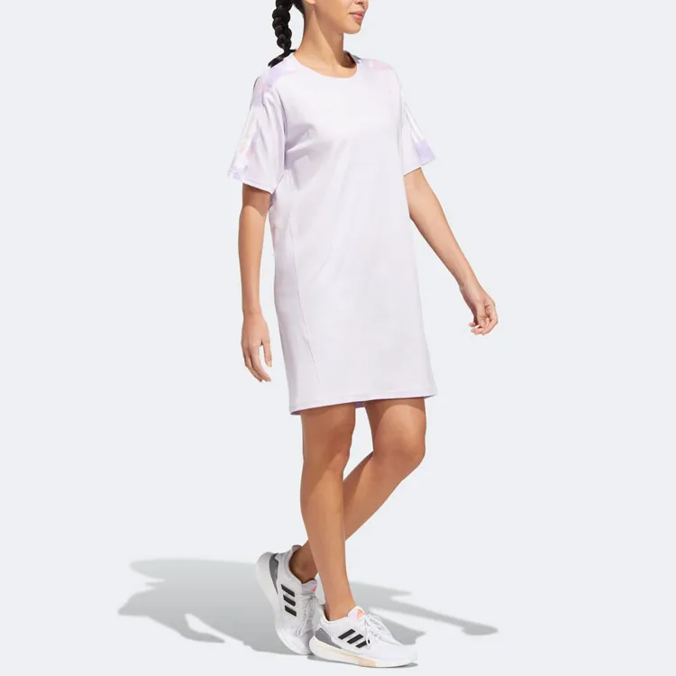 Adidas Short Sleeved Dresses Women's Light Purple-3