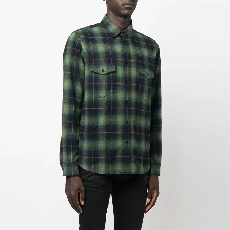 SAINT LAURENT Oversized Flannel Shirt-4