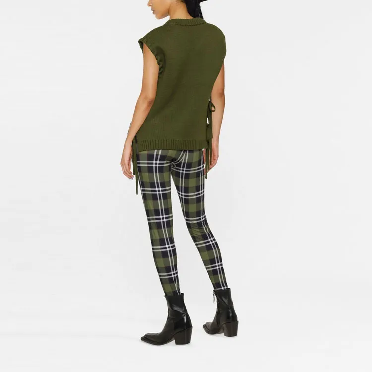 Burberry Tully Check Leggings 'Dark Olive'-3