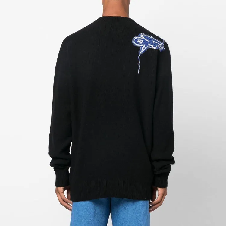 OFF WHITE Thund Arr Chunky Knit Crewneck-4