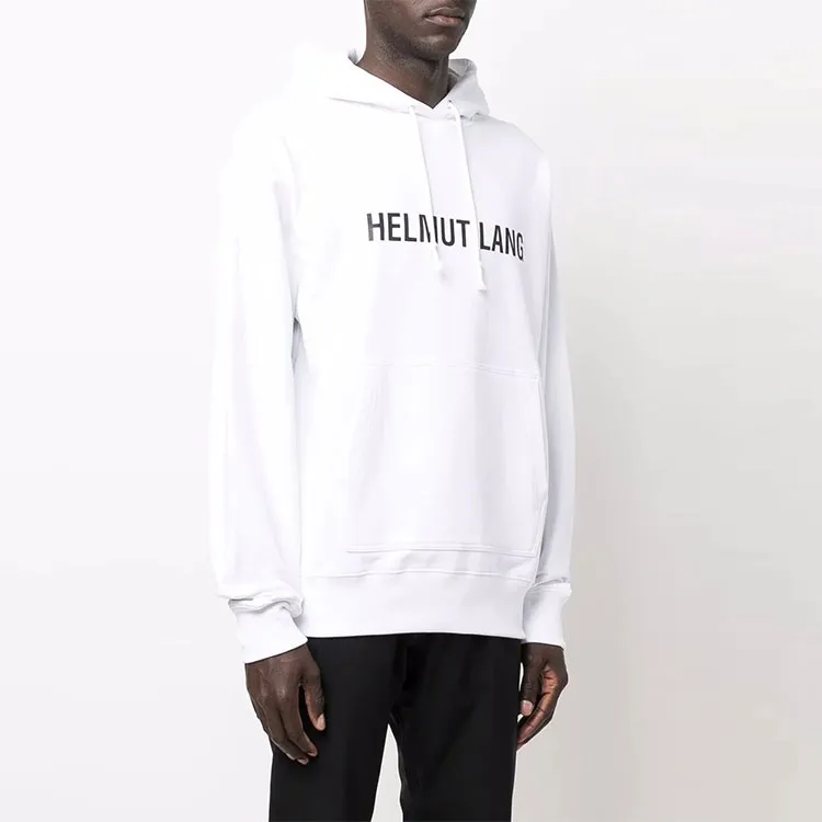 Helmut Lang Logo Printed Drawstring Hoodie-3