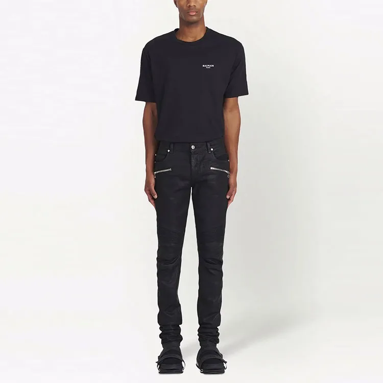 BALMAIN Coated Ribbed Slim fit Jeans-1