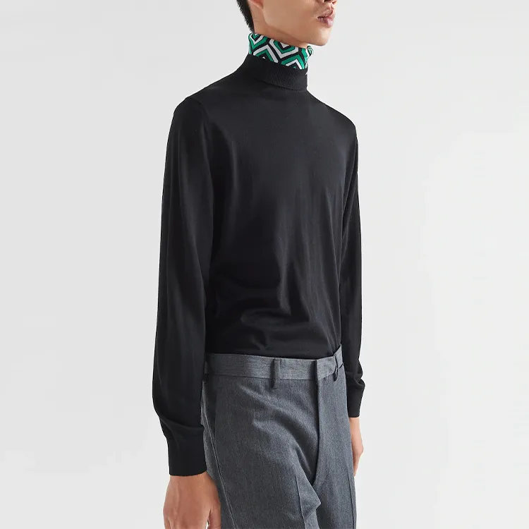 PRADA Jacquard Collar Turtlenck Sweater-3