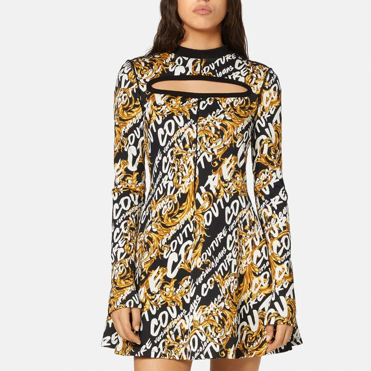 VERSACE JEANS COUTURE Long Sleeved Dresses Women's Black-2