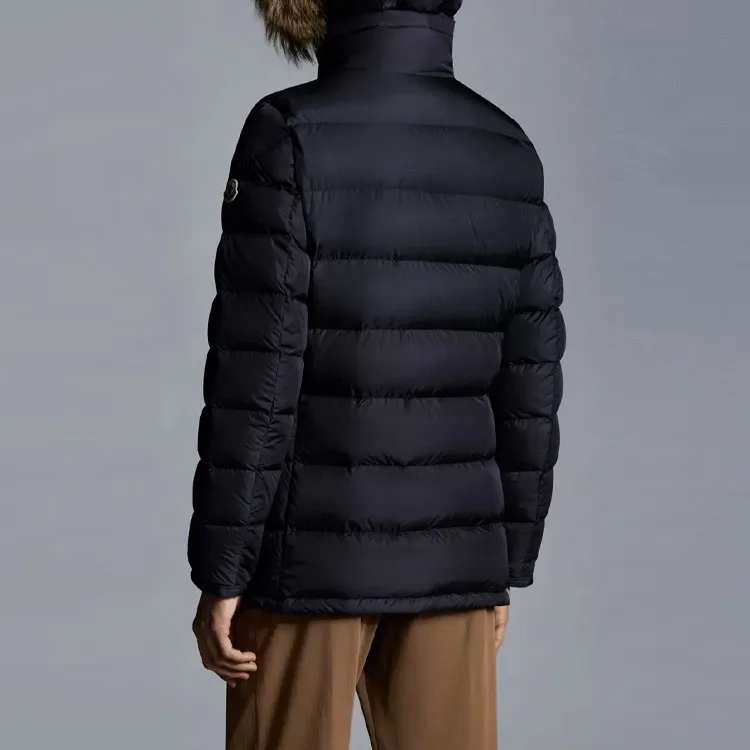 Moncler SS22 Solid Color Hooded Down Jacket Men's Blue-3