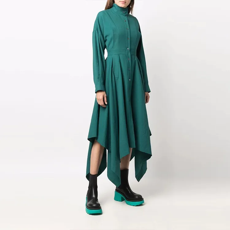 KENZO Long-Sleeved Dresses Women's Green-3