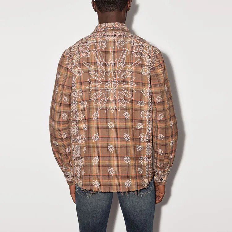 AMIRI Bleach Bandana Plaid Shirt-4
