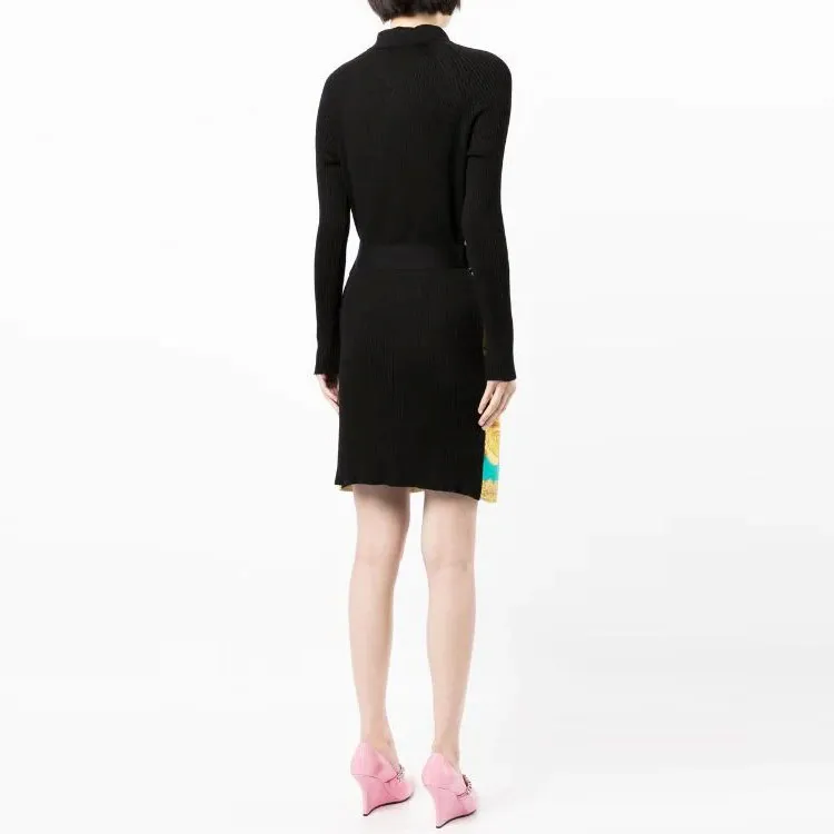 FANSIZHE VERSACE Long Sleeved Dress Women's Yellow-2