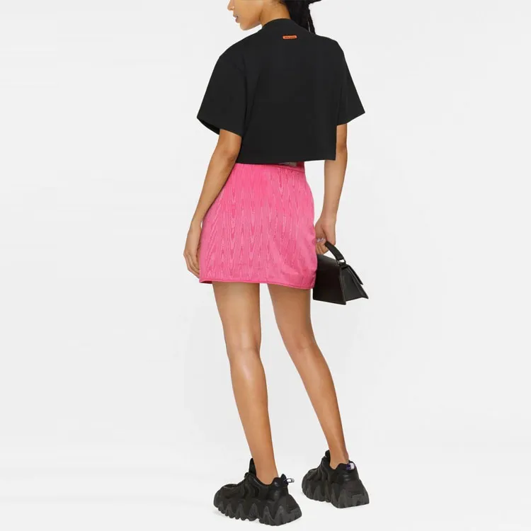 HERON PRESTON Logo Embroidered Cropped T Shirt-3