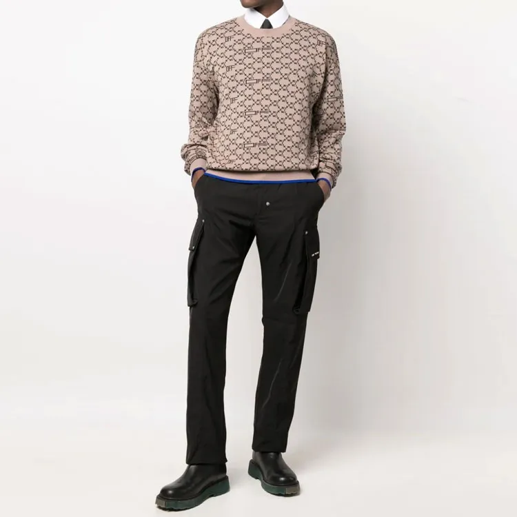 OFF-WHITE All-over Monogram Crew Neck Jumper-1
