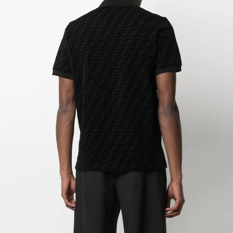 FENDI Ff Jacquard Short Sleeved Polo Shirt-2