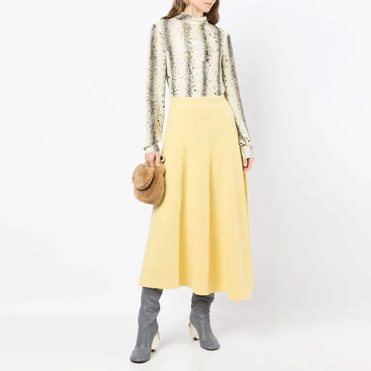 JIL SANDER Knitted Midi A Line Skirt-2
