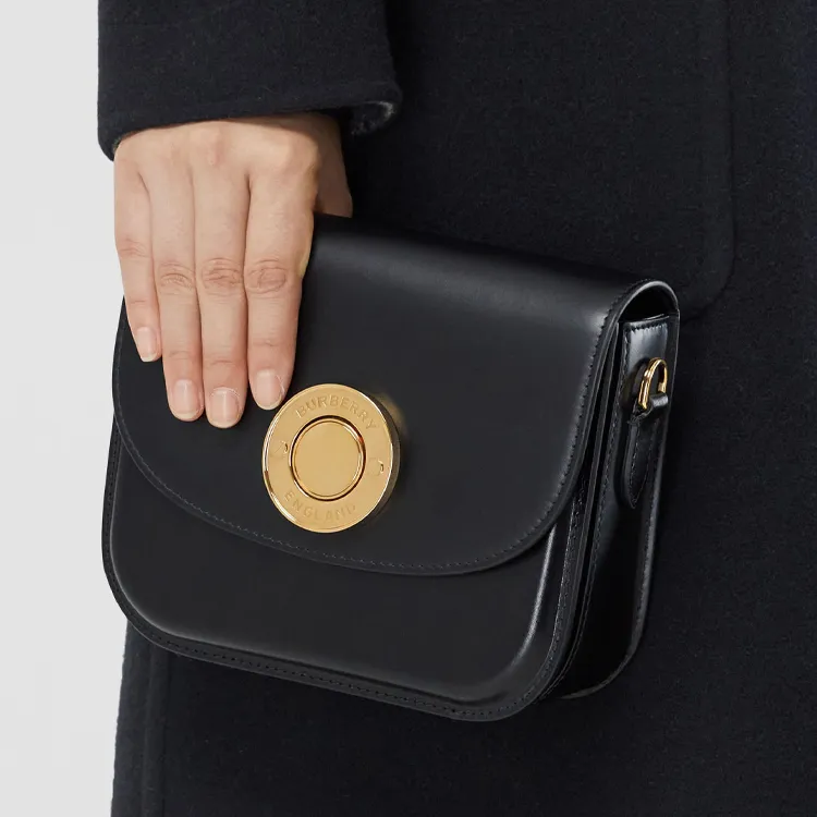 Burberry Elizabeth Calfskin Crossbody Bag Shoulder Bag Women's Black-7