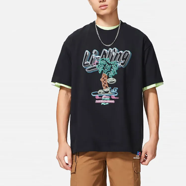 LiNing x Steven Harrington Regular T Shirt Unisex Black-3