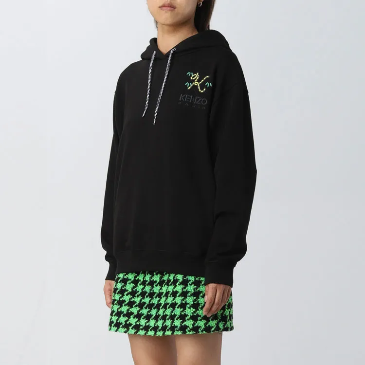 KENZO Logo Embroidered Drawstring Hoodie-4