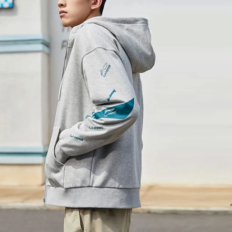 LiNing Sweatshirt Unisex Cream Gray-4