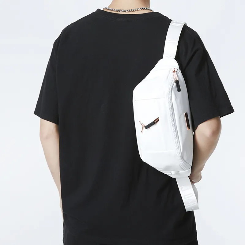 Jordan Polyurethane One Shoulder Crossbody Fanny Pack Regular Unisex White-4