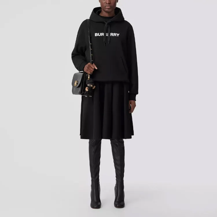 Burberry Logo Print Hoodie 'Black'-3