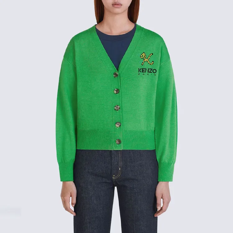 KENZO Tiger Tail Series Knitwear Women's Green-3