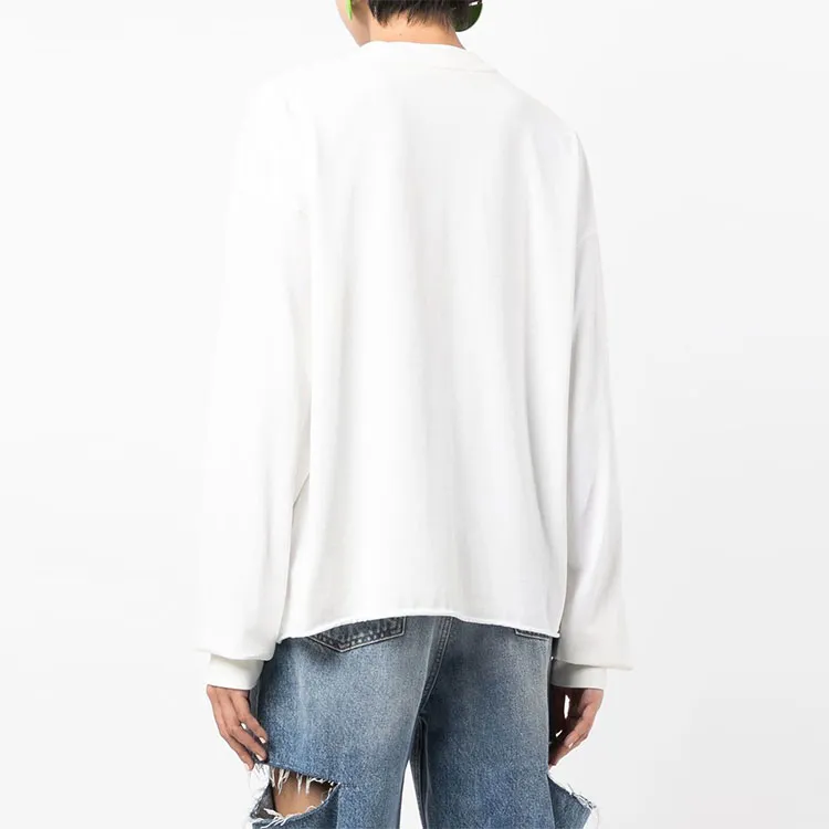 WE11DONE Logo Embellished Crewneck T Shirt-4