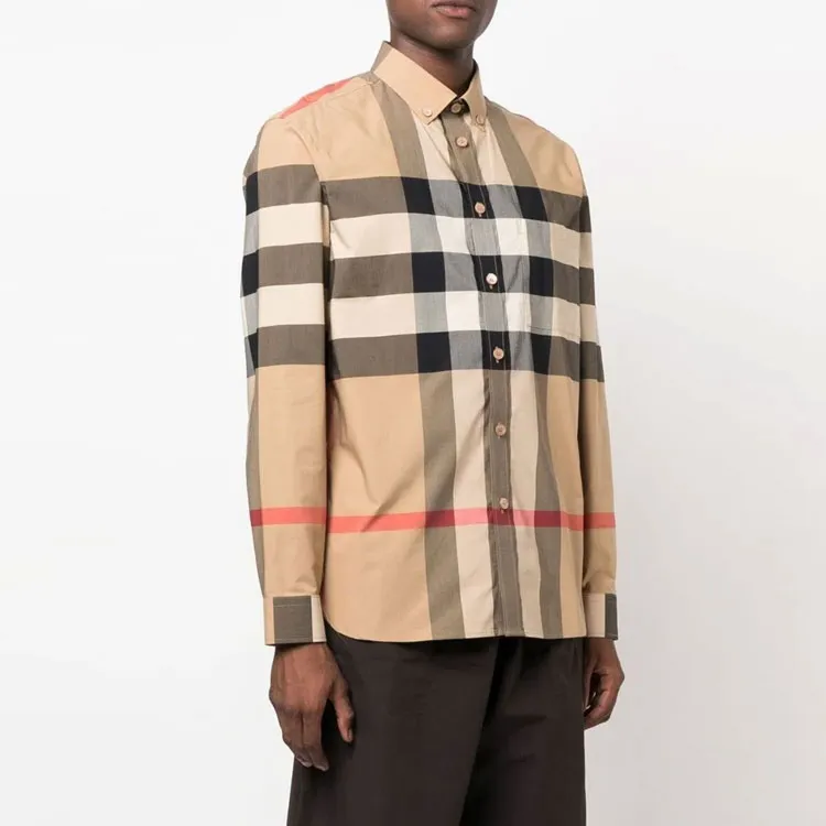 Burberry Shirts Men Khaki-4