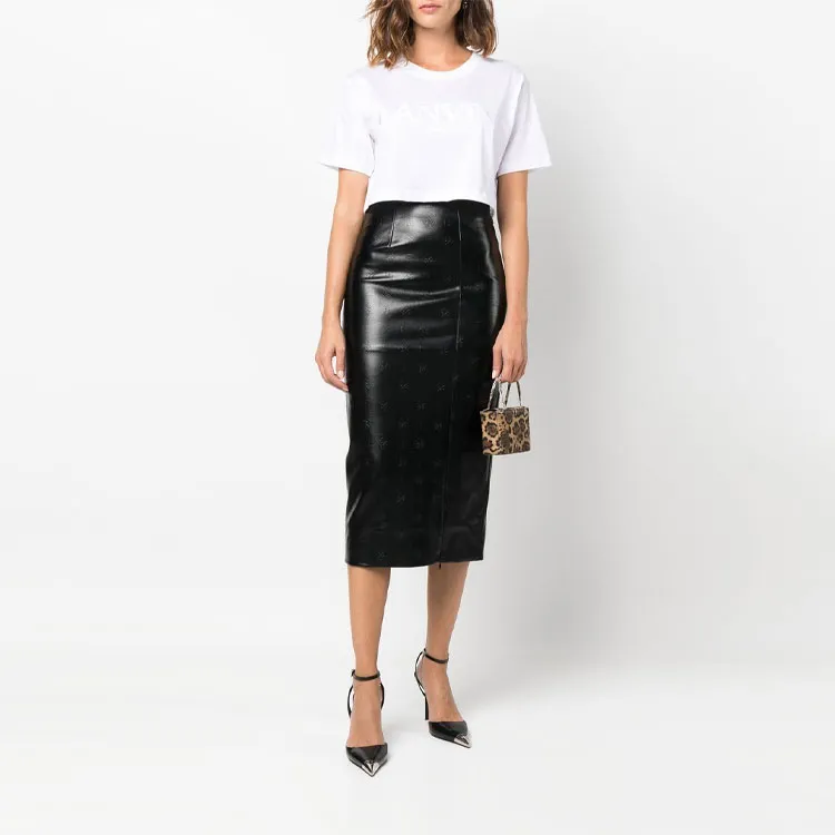 Lanvin Paris Embroidered Cropped Tee 'Optic White'-1