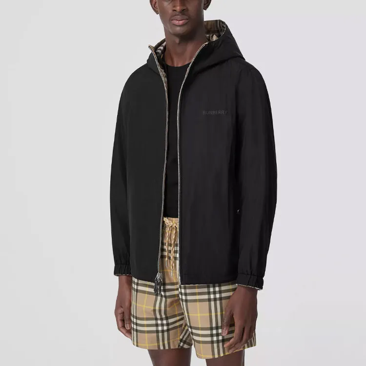 Burberry Reversible Check Hooded Jacket-4