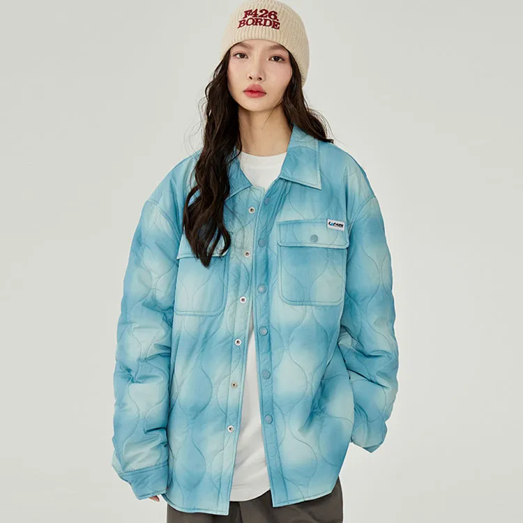 F426 FW22 Plaid Gradient Lapel Loose Fit Puffer Jacket Unisex-4