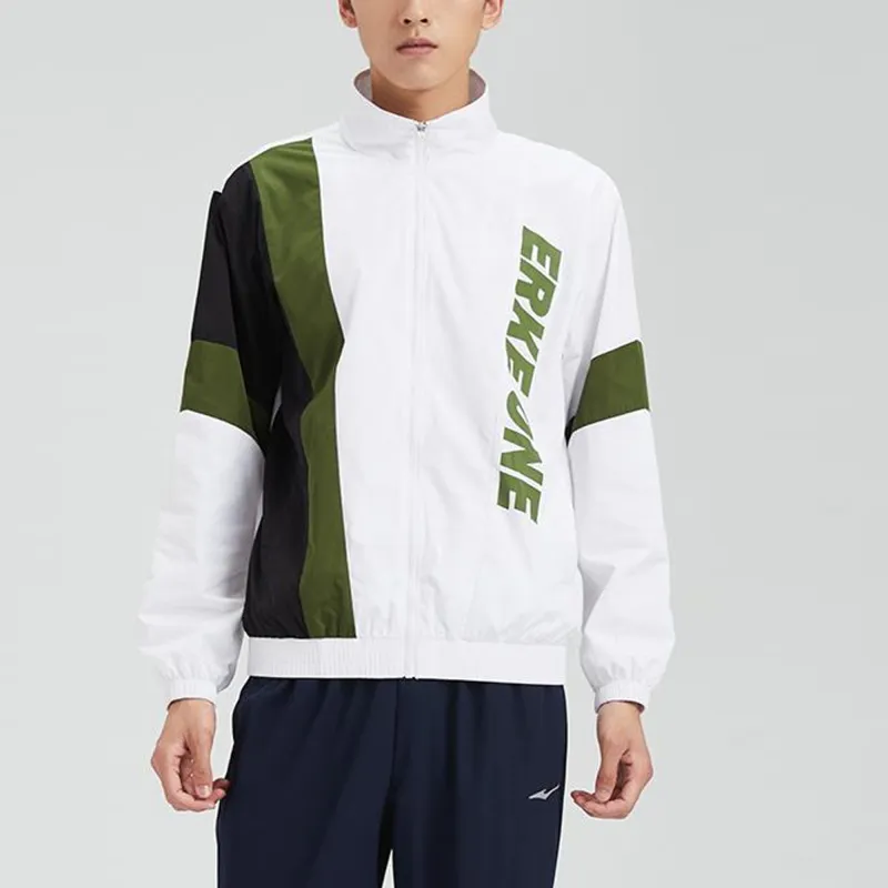 Erke Jackets Men True White/Bamboo Green-2
