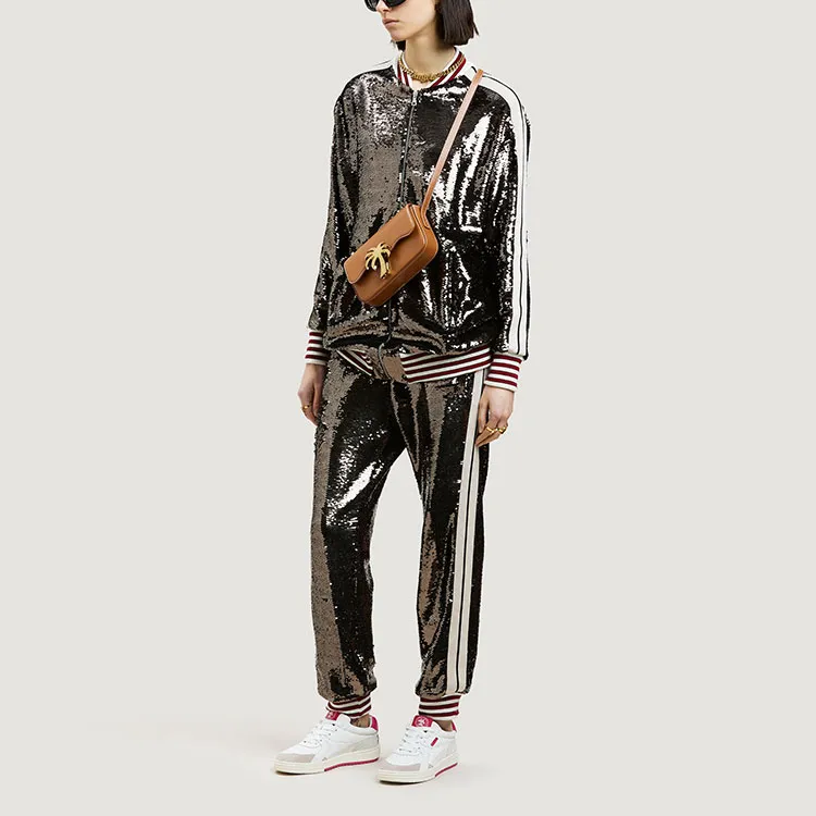 PALM ANGELS Sequin-embellished Track Pants-1