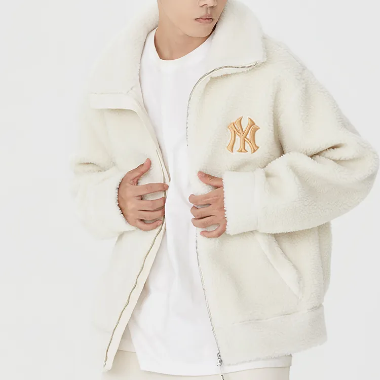 MLB New York Yankees Velvet Jackets Unisex Cream-4