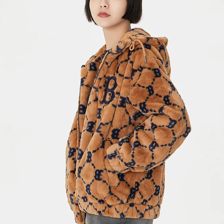 MLB Velvet Jackets Unisex Beige Yellow-4