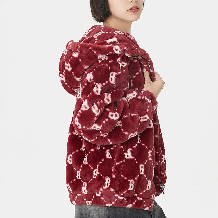 MLB Velvet Jackets Unisex Burgundy-5