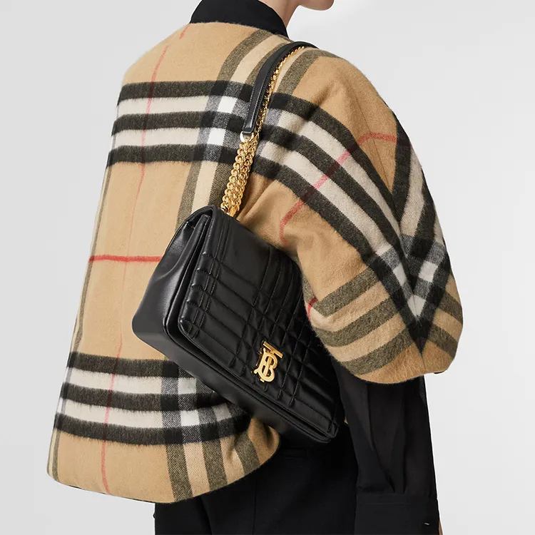 Burberry Lola Bag Quilting Lambskin Crossbody Bag Shoulder Bag Women's Black-6