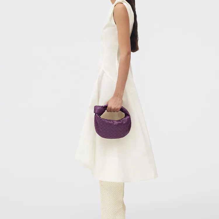 Bottega Veneta Jodie Intrecciato Top Handle Mini Eggplant-4