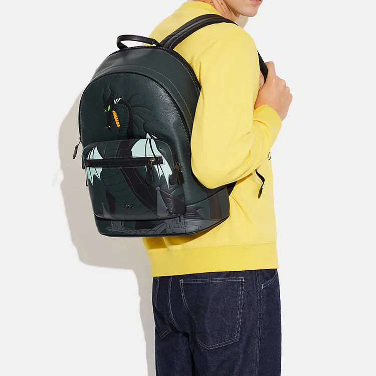 COACH Disney, Collaboration West Leather Backpack Tubas Men's Pine Green-3