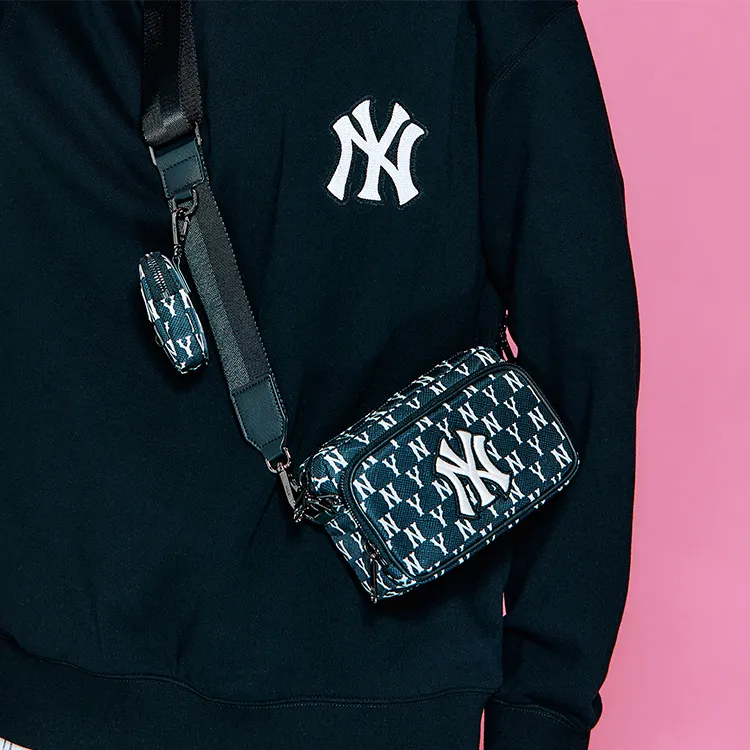 MLB Monogram Collection Polyester Combo Bag Camera Bag Shoulder Bag Crossbody Bag Mini Unisex Black-8