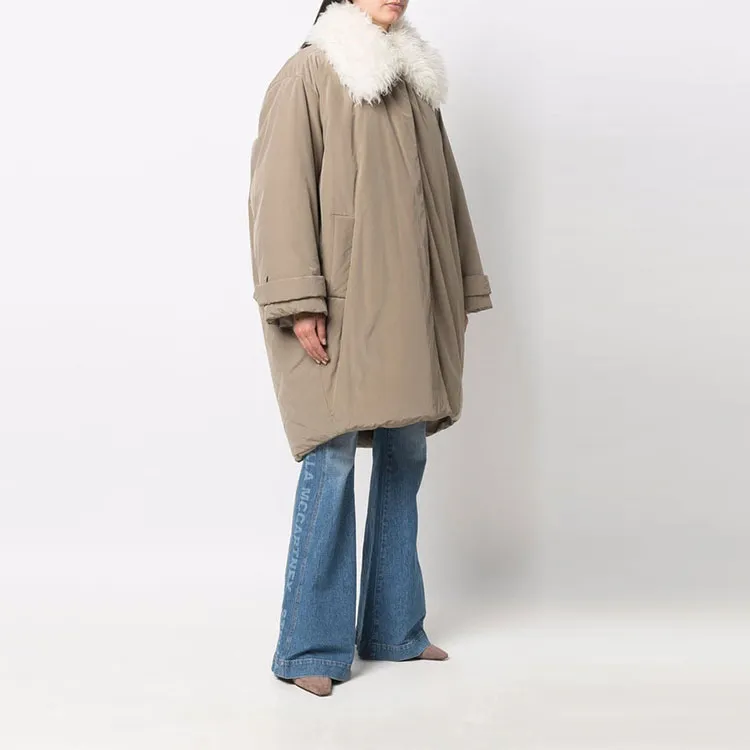 Stella McCartney Faux fur Collar Technical Coat-3