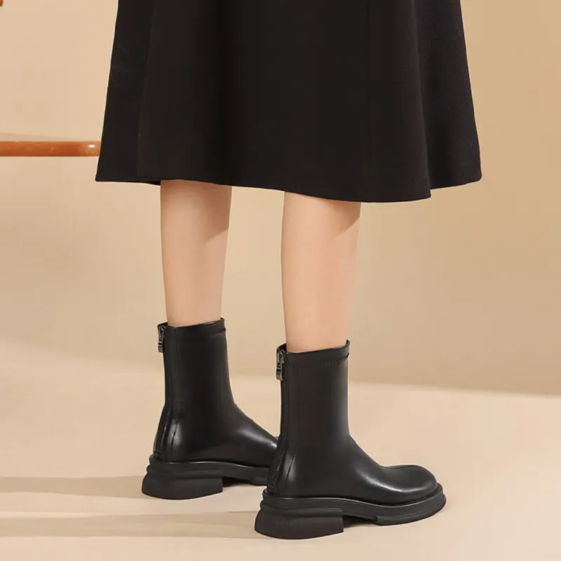 DAPHNE Ankle Boots Women's Black/Milk Tea-6